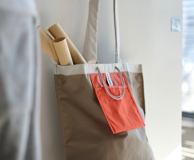 DAILY 2wayトートバッグ / カラーブロック beige × orange