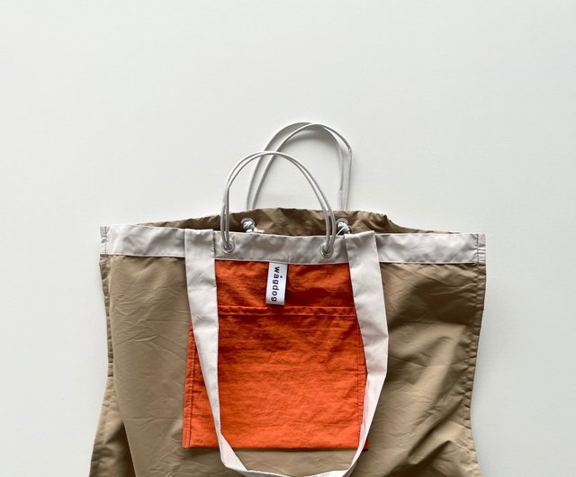 DAILY 2wayトートバッグ / カラーブロック beige × orange