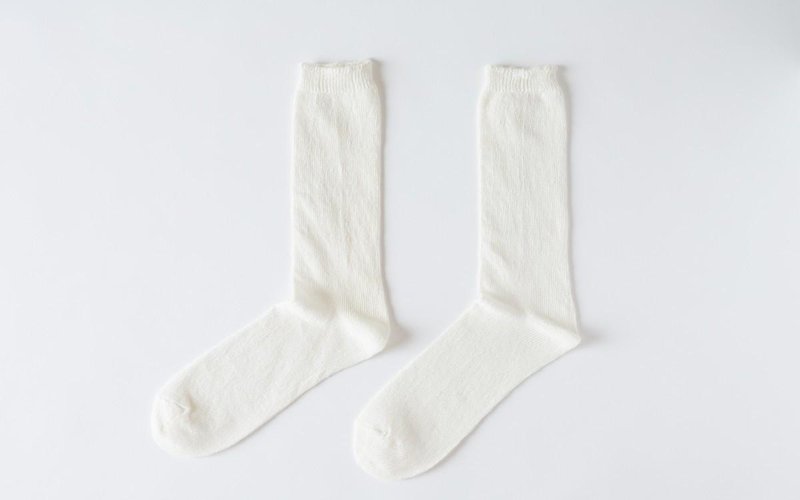 Linen knit socks (white) men's - อื่นๆ - ผ้าฝ้าย/ผ้าลินิน ขาว