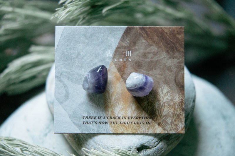CRACK | Mineral earrings | EARRINGS - ต่างหู - หยก สีม่วง