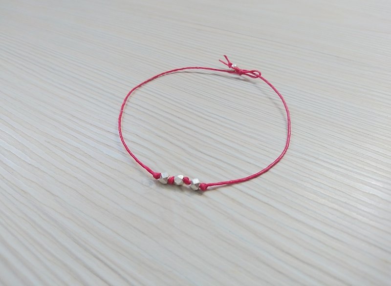 925 sterling silver foot practice wish anklet star beanie red color can be customized - กำไลข้อเท้า - โลหะ 
