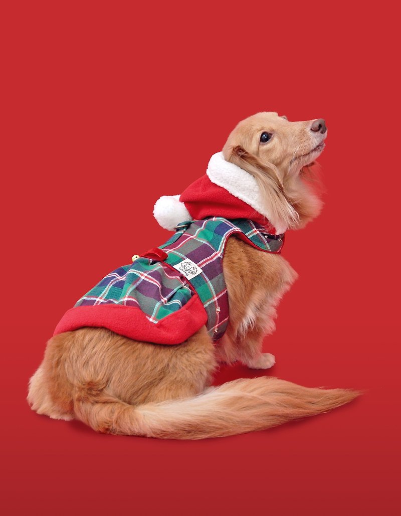 Among_dog harness_ X'mas coat - Clothing & Accessories - Cotton & Hemp Red