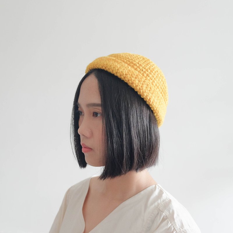Crochet Sailor Hat/Yellow - Hats & Caps - Cotton & Hemp Yellow
