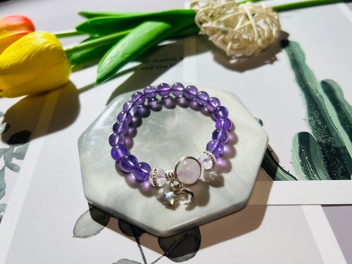 Lica Accessories 紫水晶薰衣草紫晶白水晶設計款手鏈