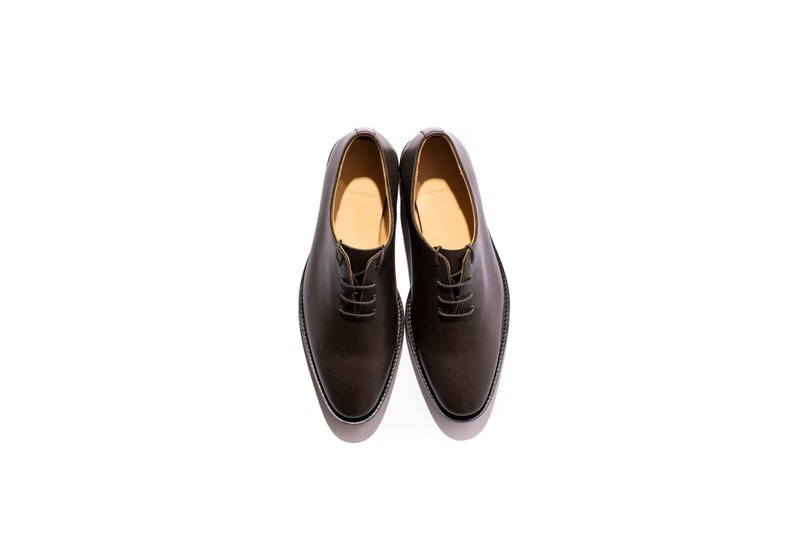 Stitching Sole_Wholecut_Dgn - Men's Oxford Shoes - Genuine Leather Brown