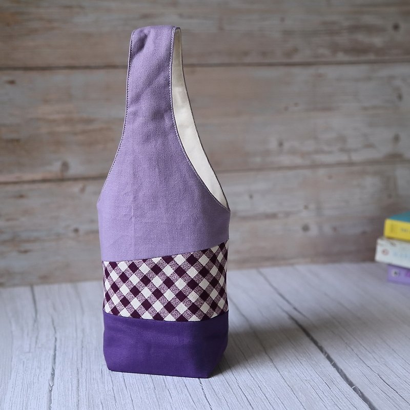 Pure cotton fabric//Handmade limited edition//Drink bag/No. 56 - ถุงใส่กระติกนำ้ - ผ้าฝ้าย/ผ้าลินิน 
