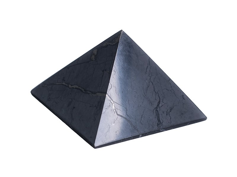 Shungite Pyramid Polished Natural Shungites Stone - Other - Stone Black