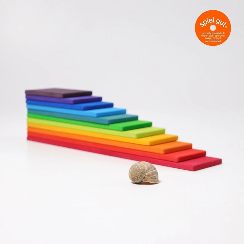 Grimm's - 彩虹建築板 - 11pcs - 寶寶/兒童玩具/玩偶 - 木頭 多色