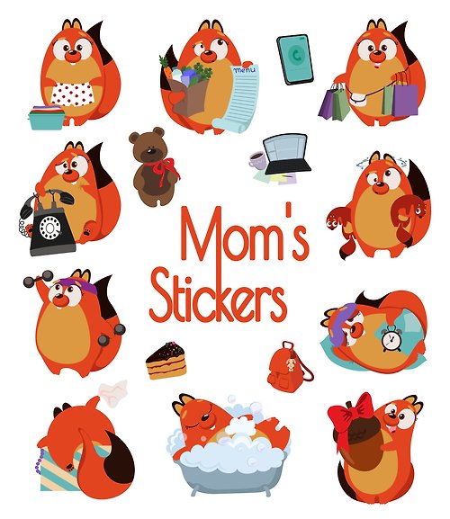Gift in colors Funny Illustration Sticker Pack / Laptop Sticker Packs Decals