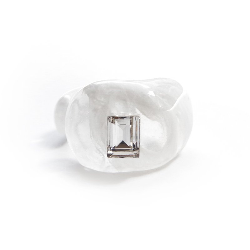 KDNP Drift Aura Open Rings - 戒指 - 其他材質 白色