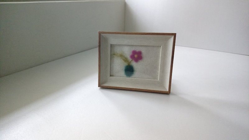 wool felt floral patterns in frame - Items for Display - Wool Purple