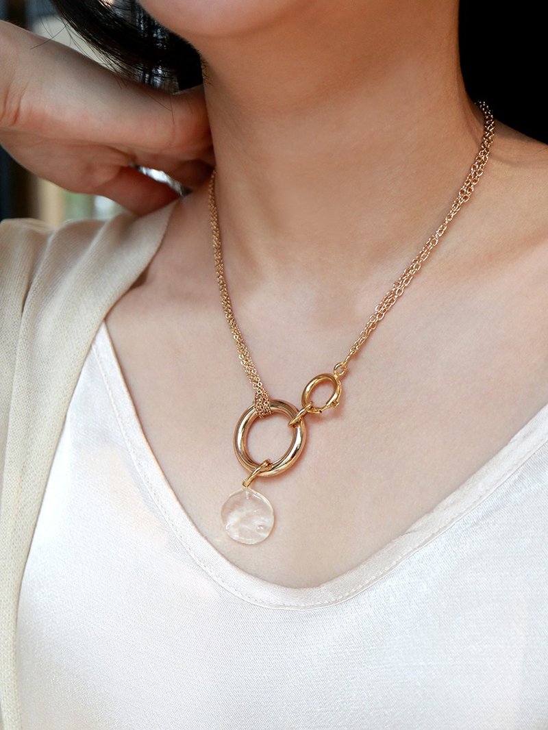 MIA necklace - 燈工 手工燒製玻璃水珠 項鍊 頸鏈 - 頸鏈 - 玻璃 透明