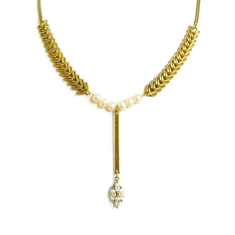 Ficelle | handmade brass natural stone bracelet | [Clara melody] Dream song - necklace section - Bracelets - Gemstone 
