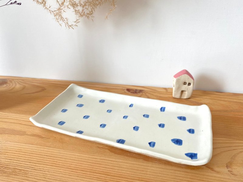 blue dot square plate - Plates & Trays - Pottery Blue