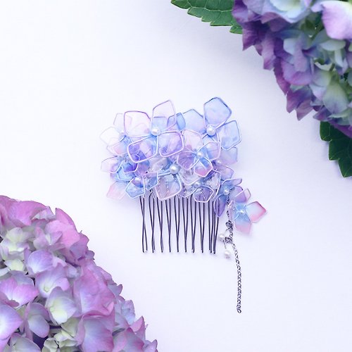 紫陽花髪飾り - ショップ 樹脂の女 ヘアアクセサリー - Pinkoi
