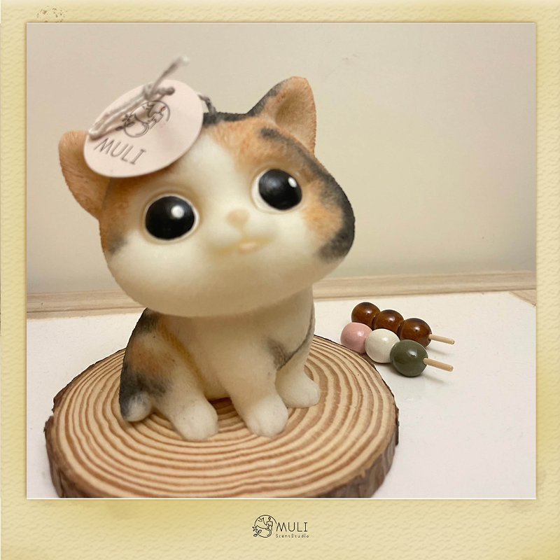 Cat painted candle styles can also be customized by private message - เทียน/เชิงเทียน - ขี้ผึ้ง 