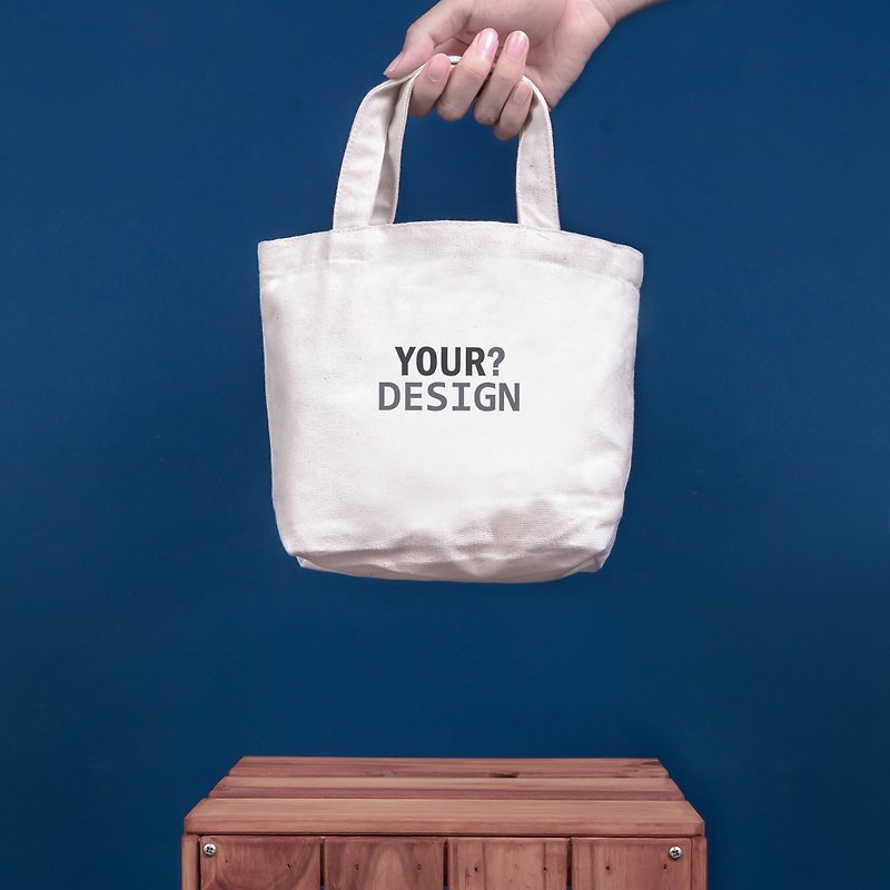 [kuroi-T] custom small tote bag - กระเป๋าถือ - ผ้าฝ้าย/ผ้าลินิน ขาว