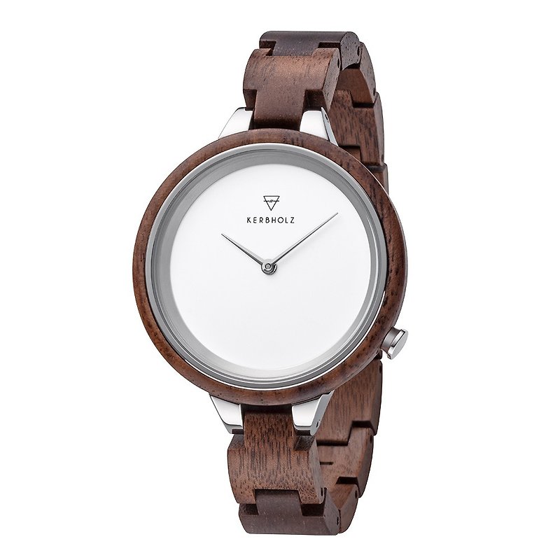 KERBHOLZ-Wood Watch-HINZE-Walnut (38mm) - นาฬิกาผู้หญิง - ไม้ สีนำ้ตาล