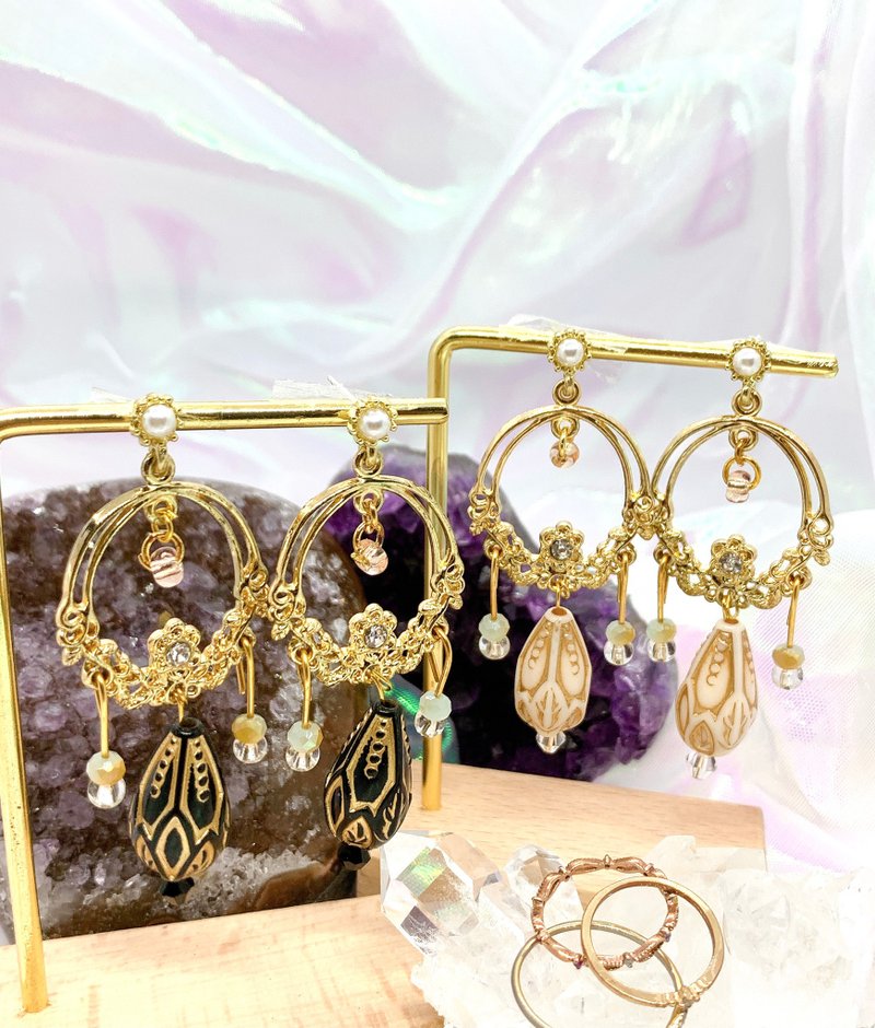 |波希米亞民族風 |打卡風 x 民族風  • 轉珠耳飾 • 925耳針 - 耳環/耳夾/耳骨夾 - 其他金屬 多色