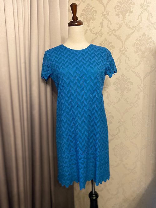 【藏私‧Collection】 天藍水滴蕾絲古著洋裝私人訂製服
