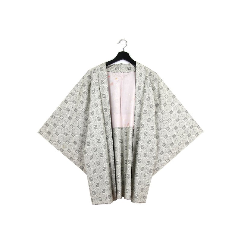 Back to Green 日本帶回 挺版 磚紋 vintage kimono - 女大衣/外套 - 絲．絹 
