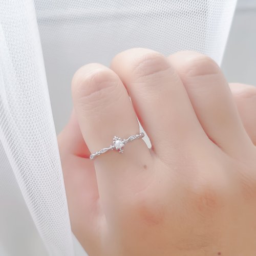 喜羊羊happy sheep jewelry 天然淡水珍珠925純銀典雅宮廷風格戒指 可調式戒指
