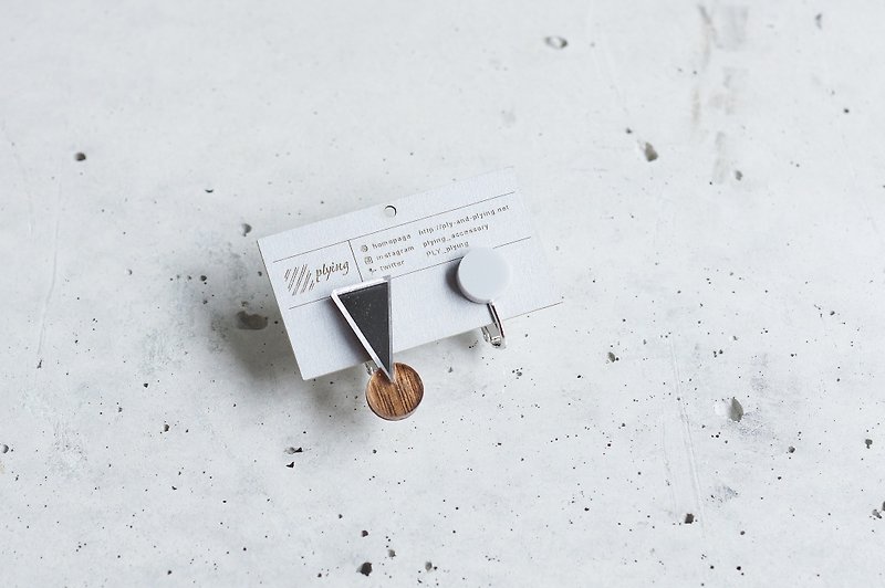 PIN! Clip-On/ SILVER x GRAY - Earrings & Clip-ons - Wood Gray