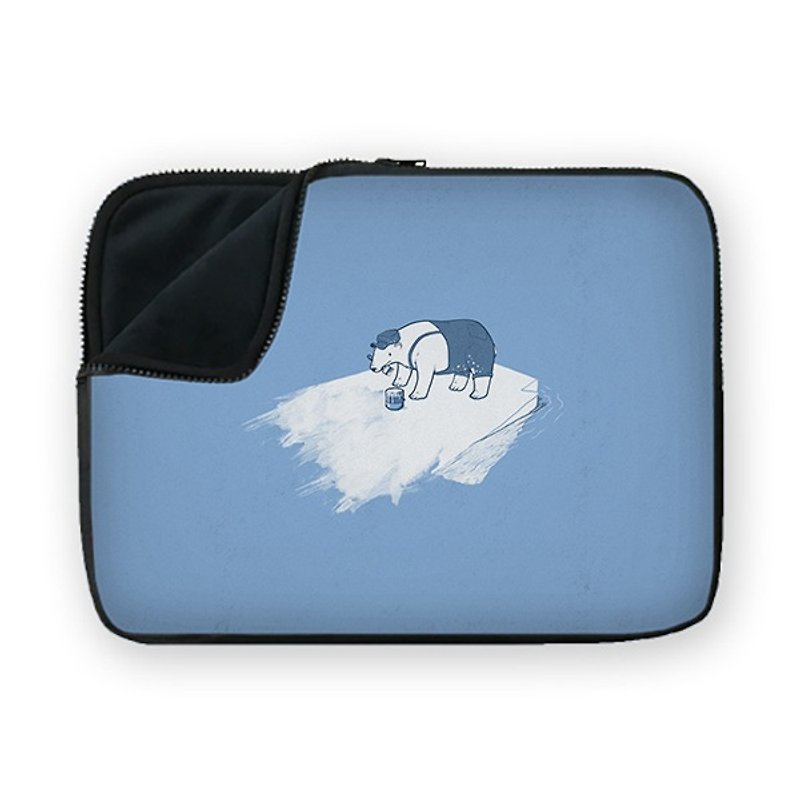 Polar bear with paint brush waterproof shock-absorbing laptop bag BQ-MSUN37 - Laptop Bags - Other Materials 
