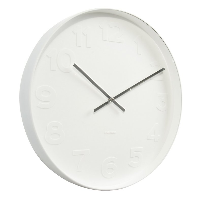 カールソン、51cmデジタルホワイトウォールクロック - 時計 - 金属 ホワイト