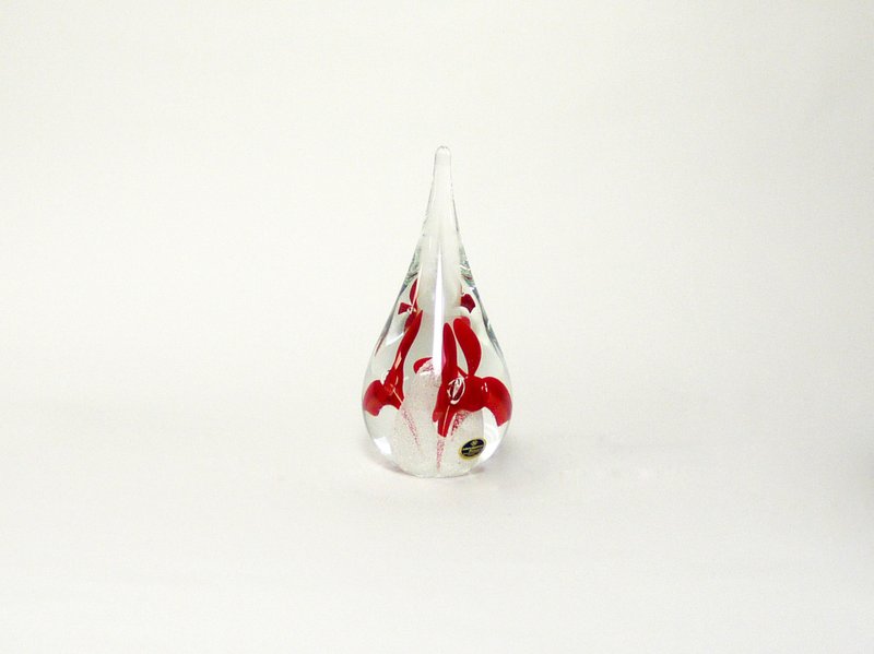 幸福之葉-水滴型琉璃-紅 - 擺飾/家飾品 - 琉璃 紅色