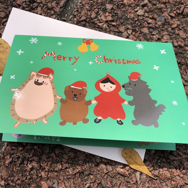 カード-グッドクリスマスとメリークリスマスカード - カード・はがき - 紙 グリーン