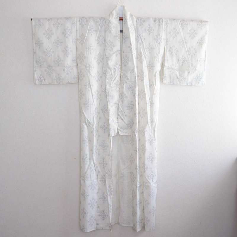 雪花圖案和服長袍寬領日本復古昭和 - 女大衣/外套 - 其他材質 白色
