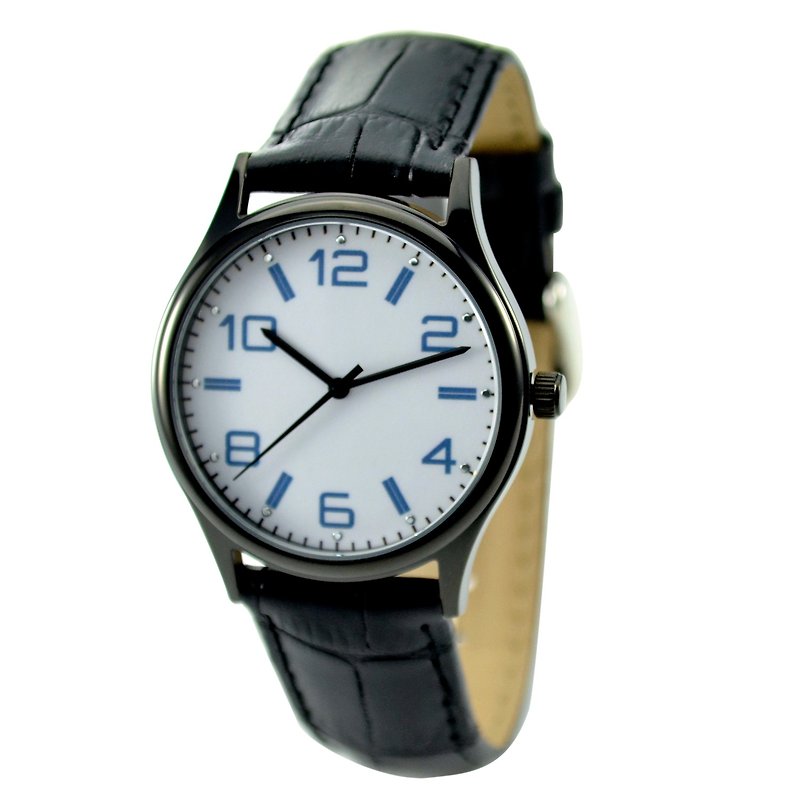 クリスマスギフト-シンプルなビッグデジタル時計（ブラックケース）-ユニセックス-世界中に送料無料 - 腕時計 - 金属 ブラック