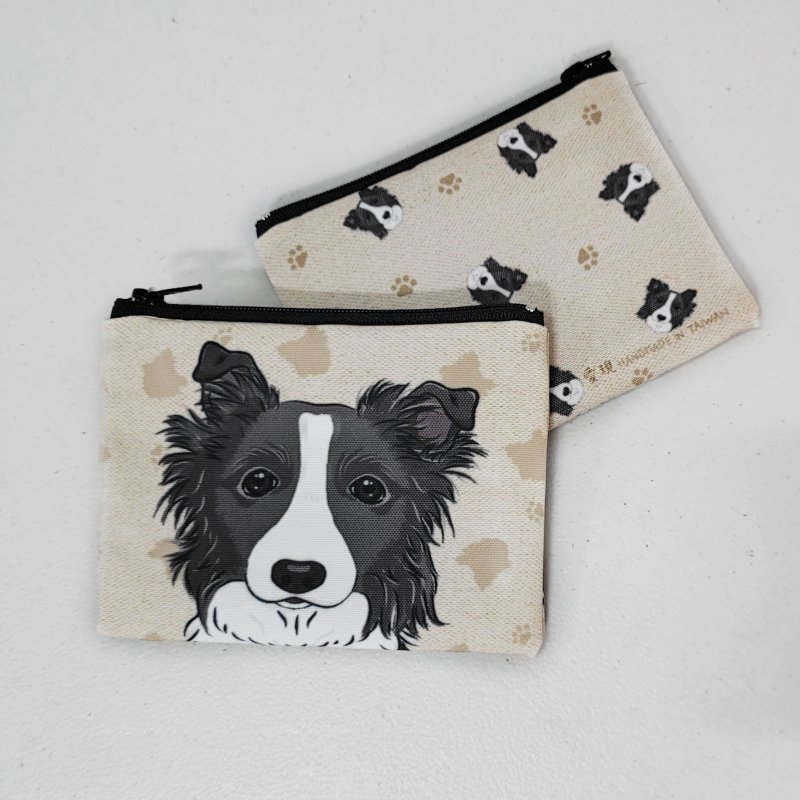 Border Collie 3 Coat Color Pet Pattern Simple Storage Coin Purse Universal Storage Bag - Pet Carriers - Other Man-Made Fibers Multicolor