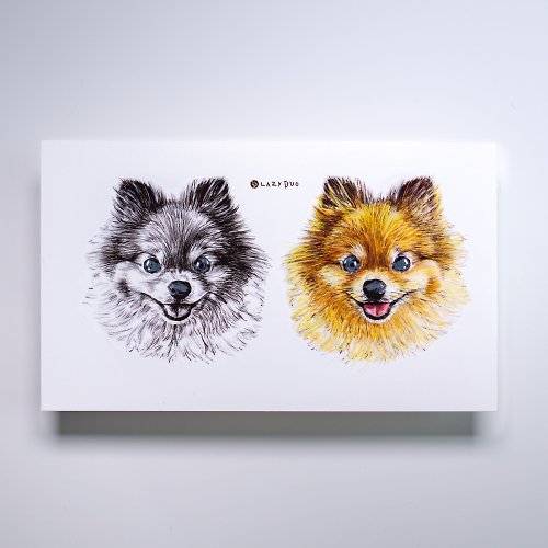 ╰ LAZY DUO TATTOO ╮ 松鼠狗博美犬 刺青紋身貼紙水印貼 小型犬狗仔寵物頭像手繪插畫