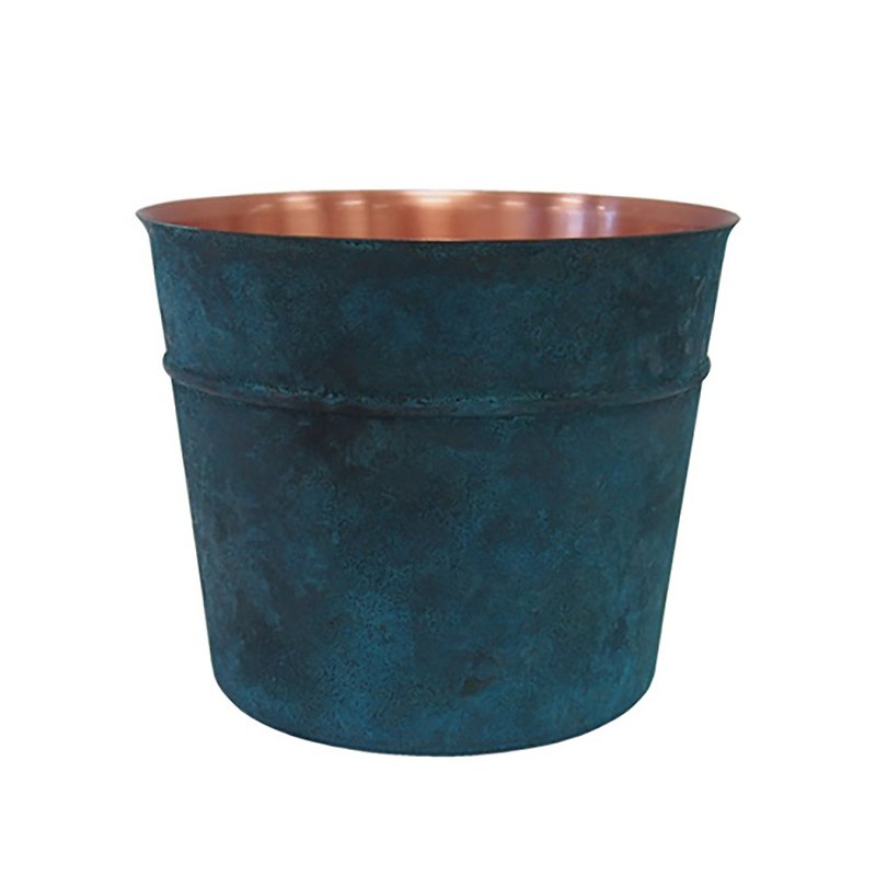 tone copper color storage tube copper blue (M) - กล่องเก็บของ - ทองแดงทองเหลือง สีน้ำเงิน