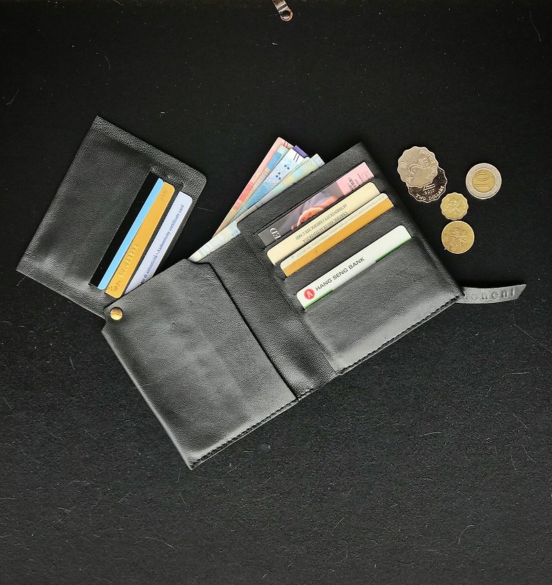 zemoneni限定の信じられないほどの財布超ソフト隠しカードホルダー香港のデザイン - 財布 - 革 ブラック