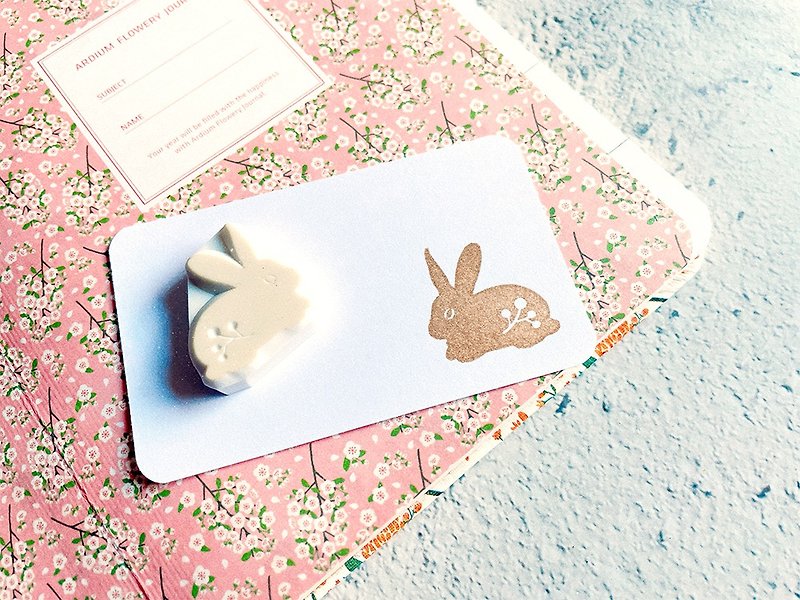 Apu handmade stamp lying bunny stamp hand account stamp - Stamps & Stamp Pads - Rubber 