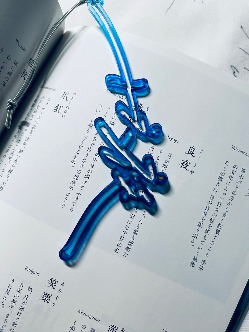 Handwritten bookmark - Brooches - Plastic Blue