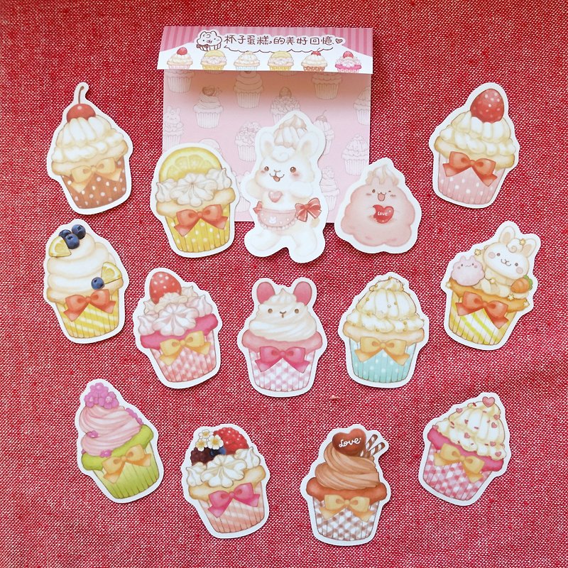 Tila Rabbit Valentine's Day Cup Cake Sticker Pack - Stickers - Paper Red