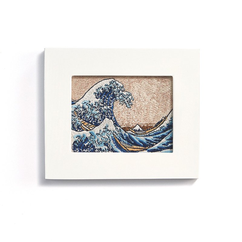 精品刺繡 / 磁鐵框 / 葛飾北齋【 神奈川衝浪裏 】 - 相框/畫框 - 繡線 