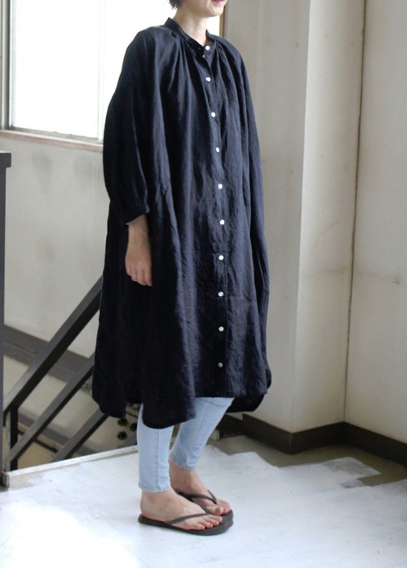 Spring NEW Drop Shoulder Long Shirt Lithuanian Linen - One Piece Dresses - Cotton & Hemp 