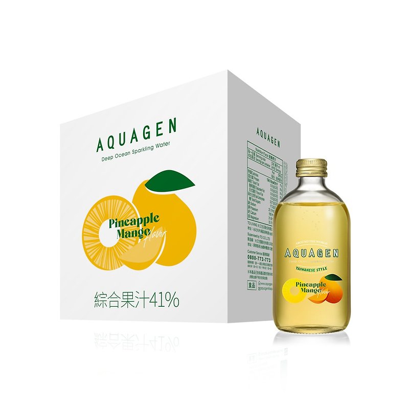 AQUAGEN Ocean Deep Sparkling Water Pineapple Mango 24 bottles/box - Other - Other Materials Multicolor