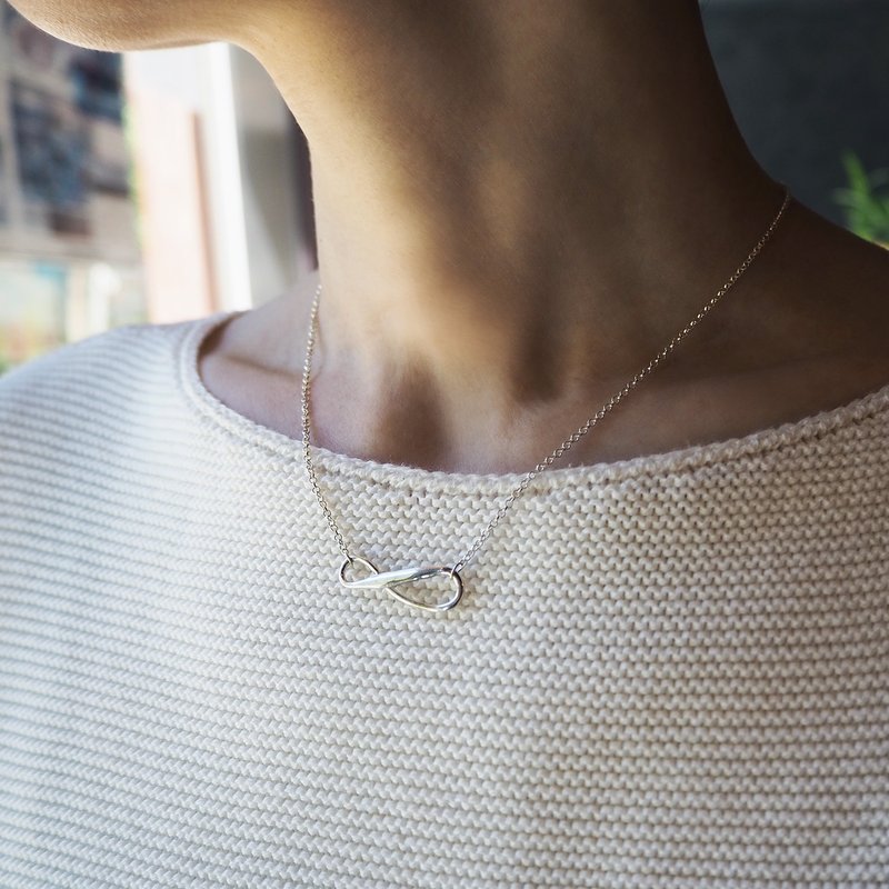 small infinity necklace_小無限項鍊 符號 正能量 希望 無極限 - 項鍊 - 銀 銀色