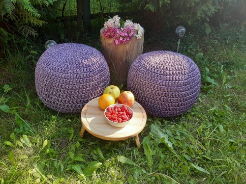 Rufiki - home decor 戶外裝飾腳凳2色混色紗 填充腳凳