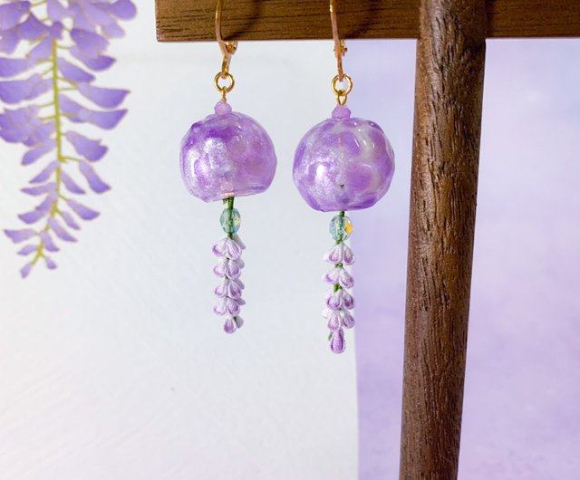 No.777 【10ペア】 薄桃紫色 お花 ハンドメイド ピアス イヤリング 3ada0e7b61d0acc753f3c7d88c791d