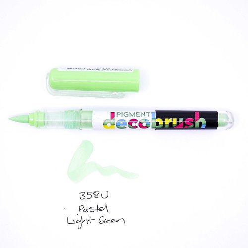 Karin Markers 藝術字彩繪筆 粉淡綠 358U - 軟頭塑膠彩筆 DecoBrush Pigment