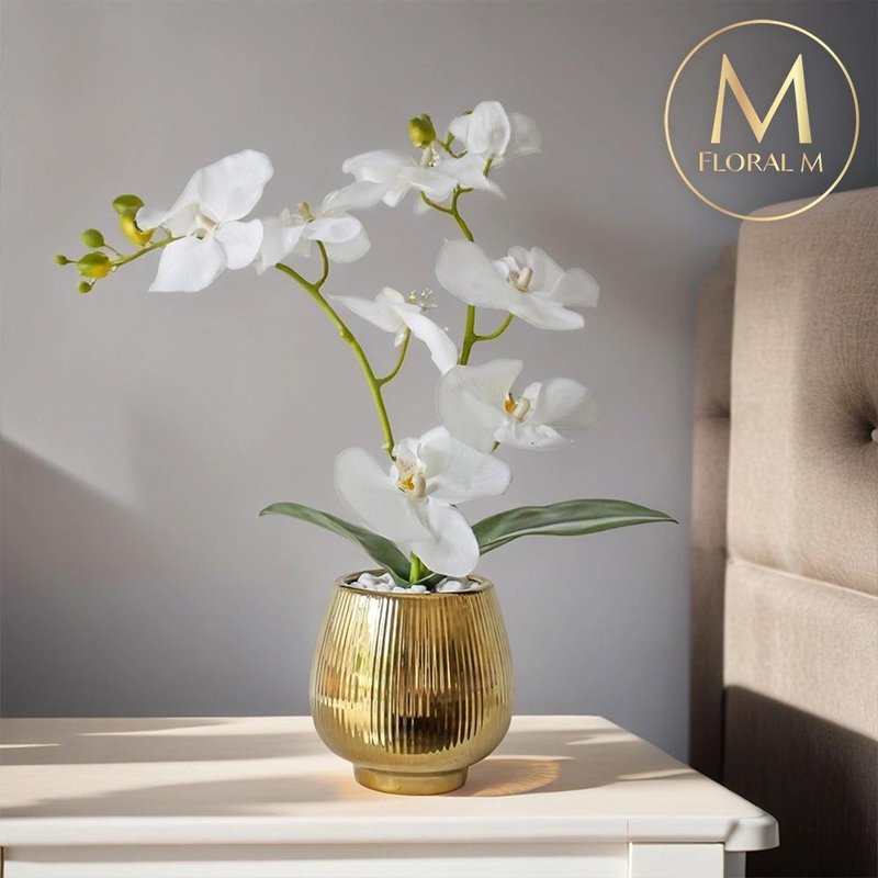 輕奢高級蘭花仿真花禮 - 擺飾/家飾品 - 塑膠 金色