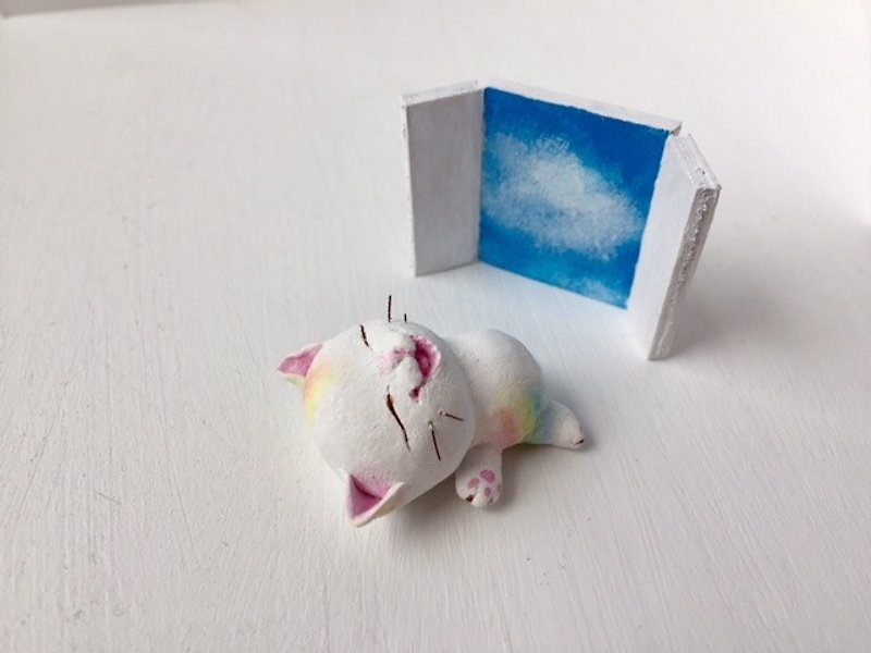 Rainbow cat - ของวางตกแต่ง - ดินเหนียว ขาว