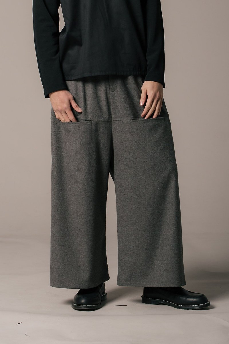 8 lie down_ low pocket wide pants - Men's Pants - Other Materials Gray